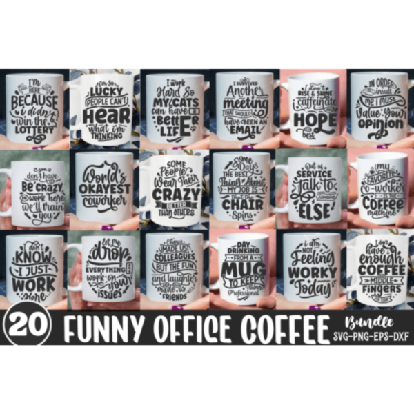 Funny Office Coffee Mug SVG Bundle