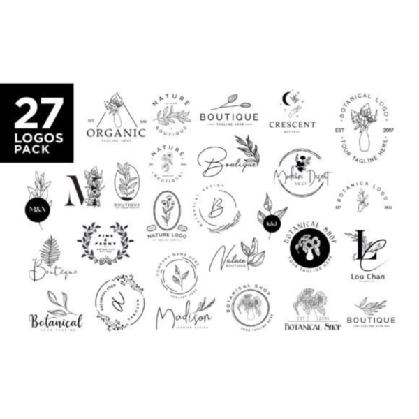 27 Botanical Logos Bundle & Kit Pack