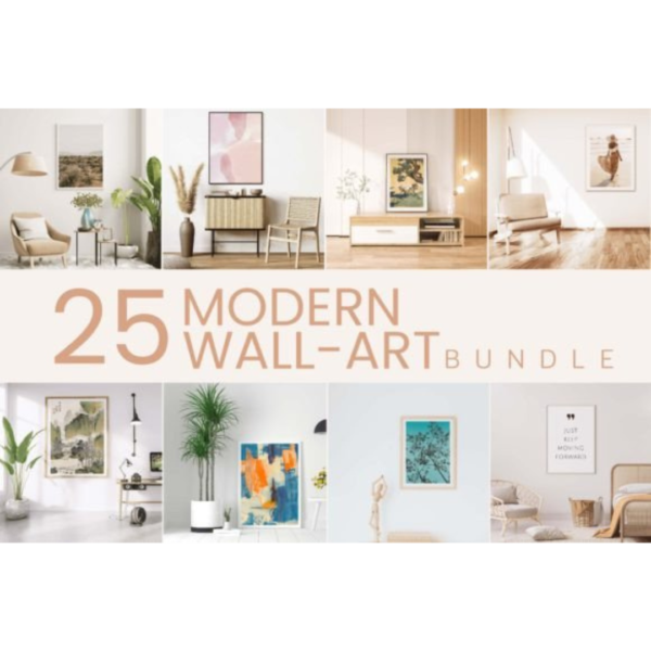 25 Modern Interior Frame Mockups Bundle